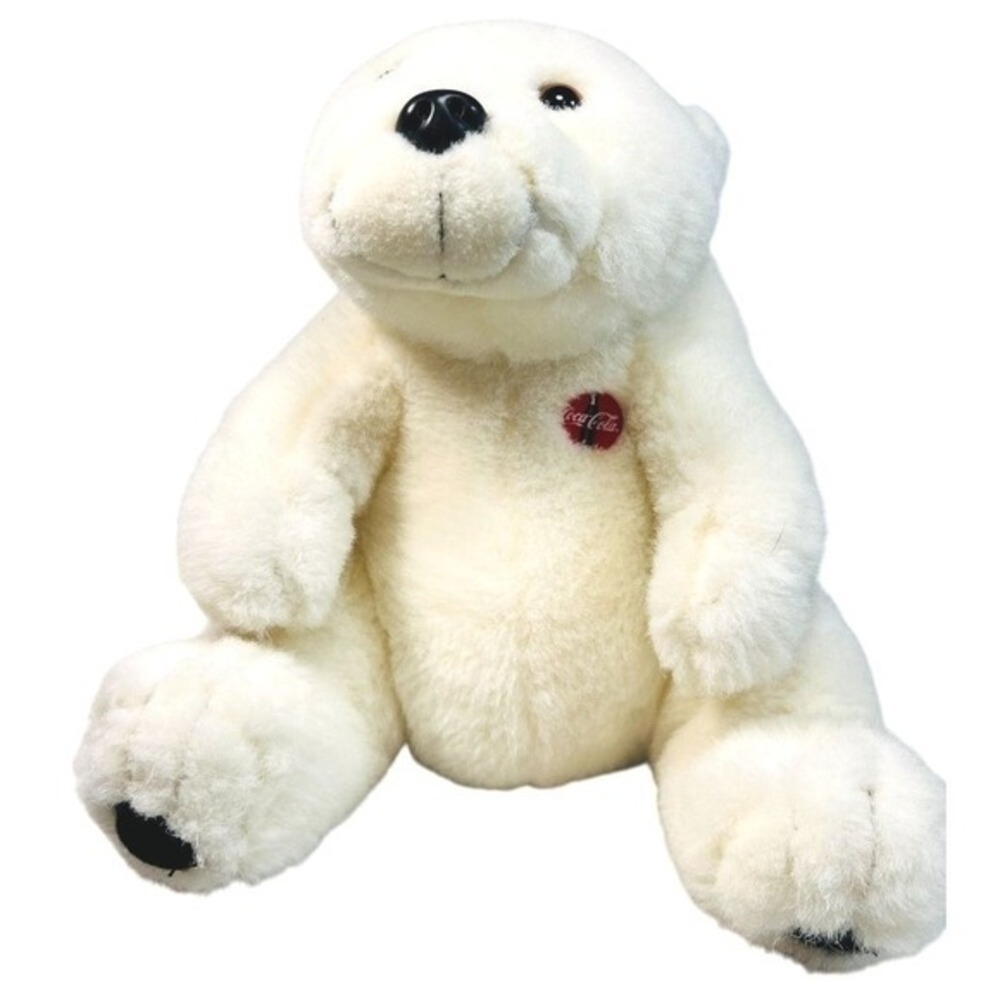 Vtg '93 Coca Cola Polar Bear Plush Cuddly Animal Toy‎ 10" Soft White Collectible